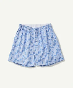 Vacation Print Boxers - Marine Blue